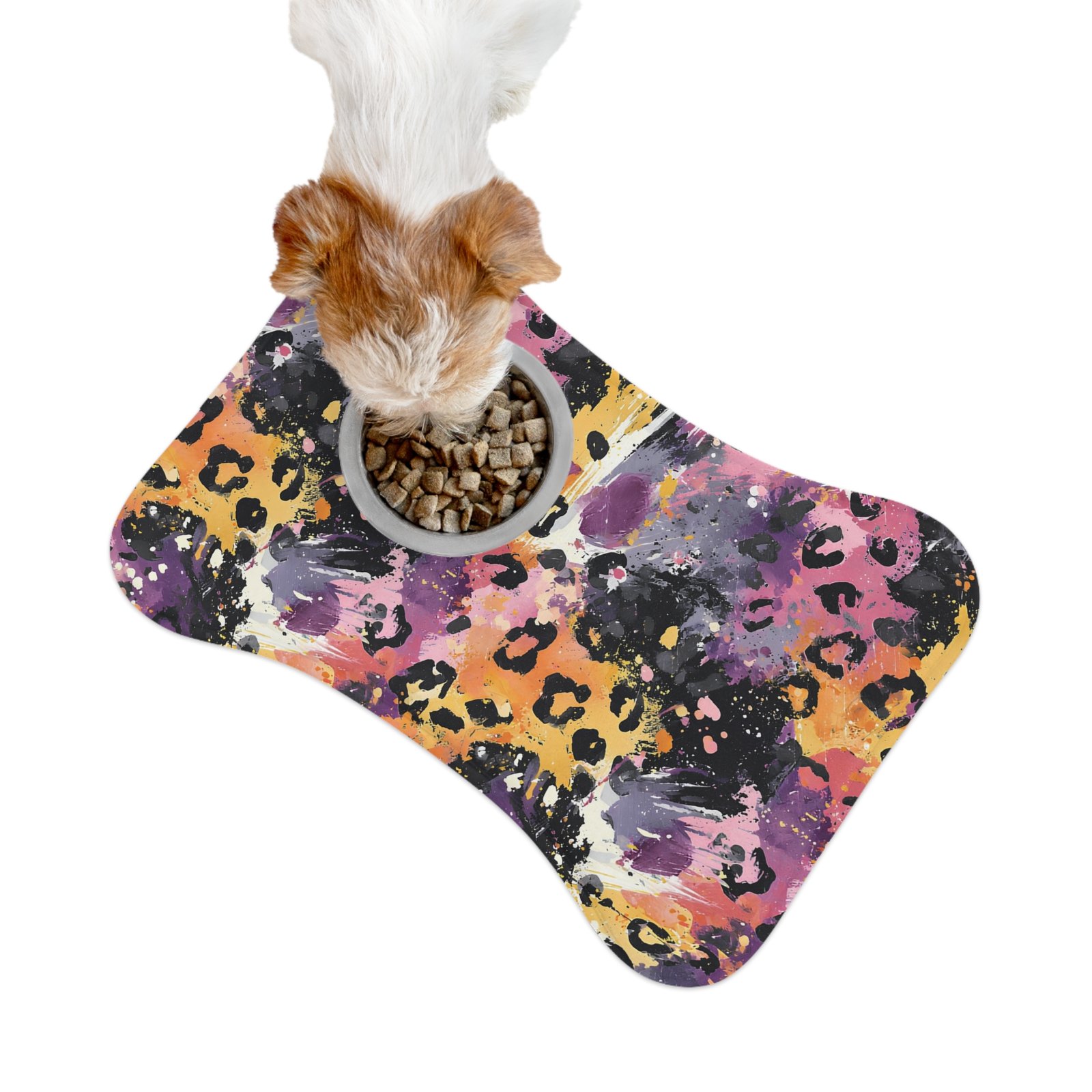 Colorful Leopard Print Pet Feeding Mats, Cat and Dog Bowl Mats, Non-Slip Feeding Pads, Pet Accessories for Home, Gifts for Animal Lovers - Image 2