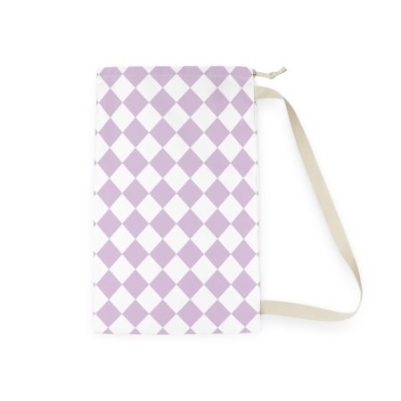 Chic Purple Diamond Pattern Laundry Bag, Stylish Hamper, Dorm Room Accessory, Laundry Organizer, Gift for Home