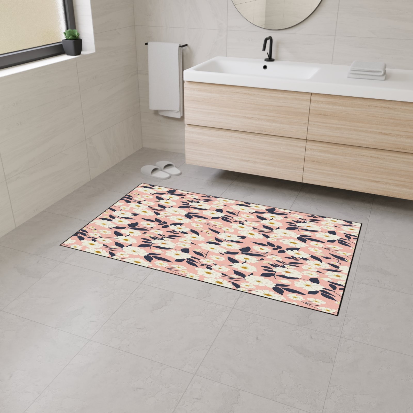 Floral Heavy Duty Floor Mat - Durable Area Rug, Stylish Non-Slip Mat, Home Decor, Gift for Housewarming, Kitchen Accessory - Image 7