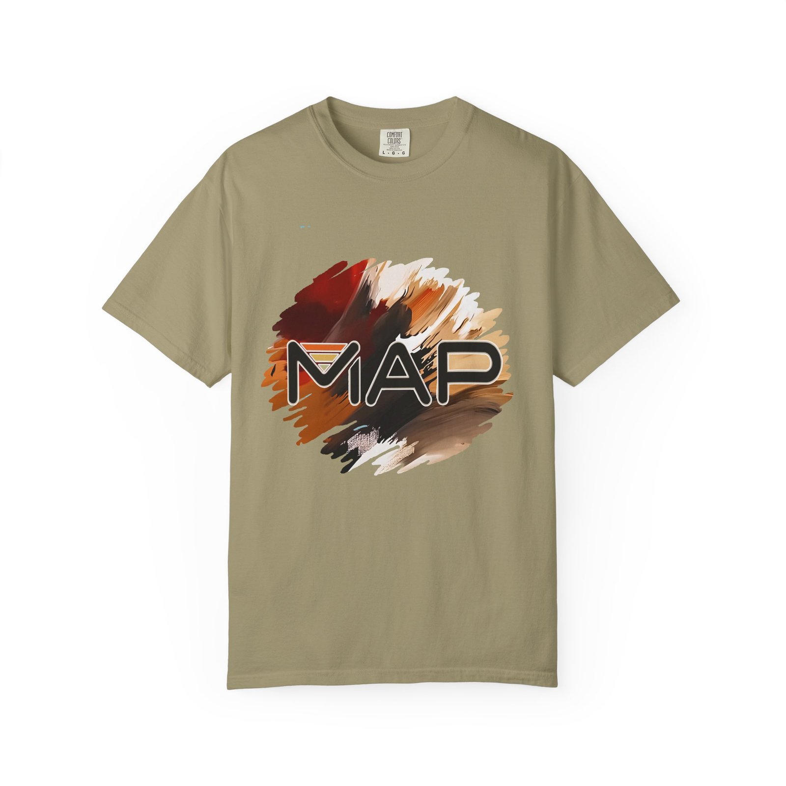 Garment-Dyed T-Shirt with Abstract Map Design, Casual Tee for Travel Lovers, Unisex Fashion, Perfect Gift for Adventurers, Graphic Tee - Image 9