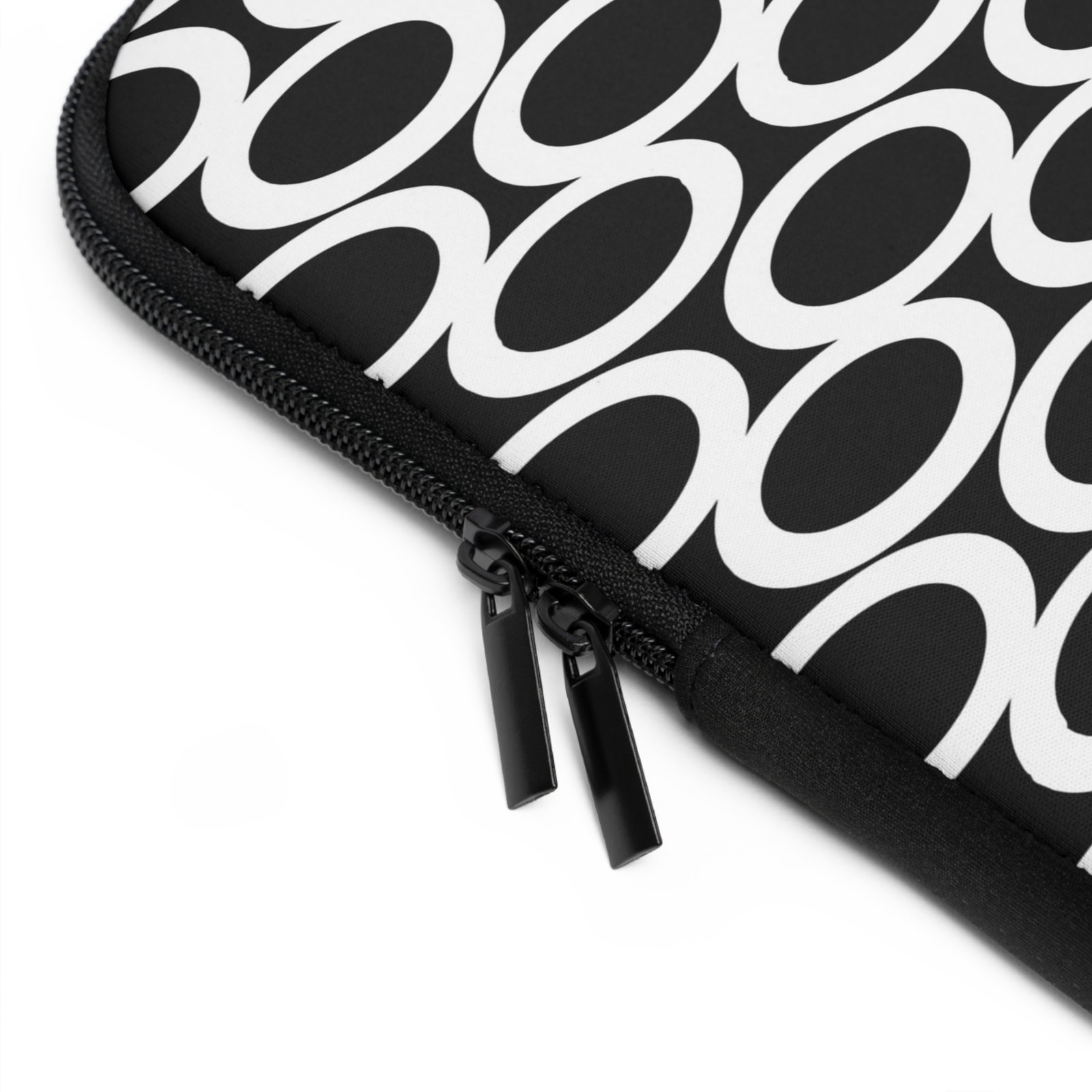 Stylish Black and White Pattern Laptop Sleeve, Modern Tech Case, Computer Protector, Gift for Students, Office Use, Travel Essential - Image 3