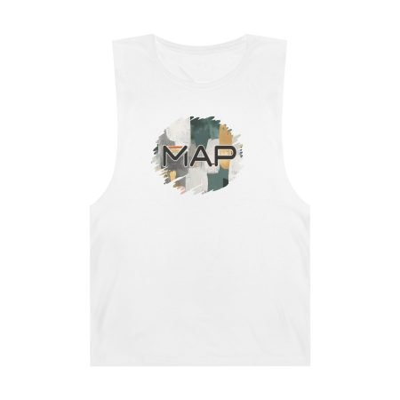 Unisex Barnard Tank Top with Unique MAP Design, Stylish Gym Wear, Casual Summer Top, Workout Tank, Gift for Fitness Enthusiasts