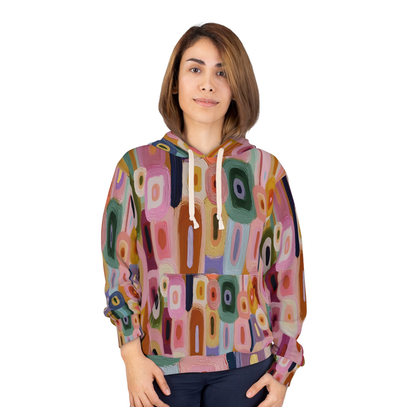 Vibrant Abstract Pullover Hoodie, Cozy Casual Wear, Great for Art Lovers, Trendy Gift for Her, Perfect for Fall and Winter - Image 3