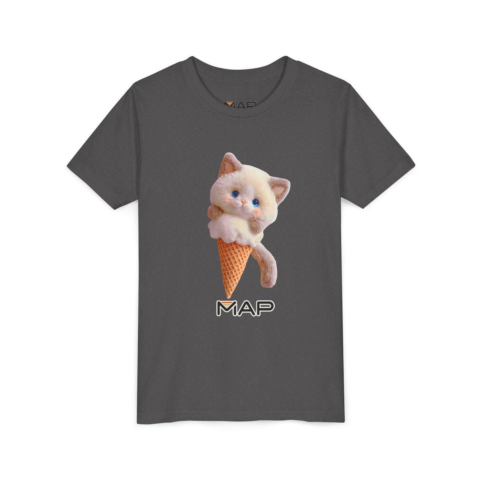 Cute Cat Ice Cream Youth Tee, Kitten Shirt, Summer Fun Apparel, Animal Lover Gift, Birthday Party Outfit, Playful T-Shirt - Image 35
