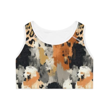 Chic Abstract Sports Bra for Active Lifestyles, Gym Top, Workout Gear, Fitness Apparel, Stylish Athleisure