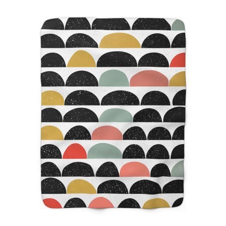 Cozy Geometric Sherpa Fleece Blanket | Modern Home Decor, Gift for Her, Couch Throw, Warm Blanket, Living Room Cozy Up