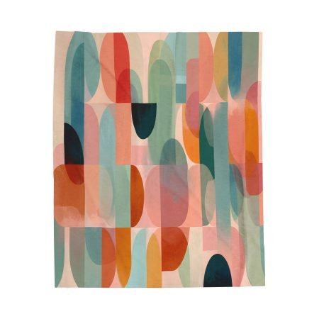 Colorful Modern Velveteen Plush Blanket | Cozy Home Decor, Gift for Her, Throw Blanket, Living Room, Warm Plush, Art-Inspired
