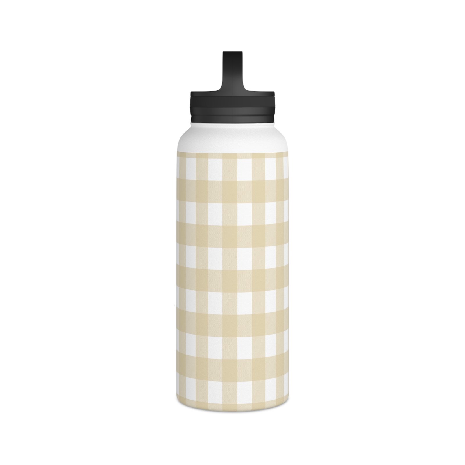 Chic Checked Stainless Steel Water Bottle, Gingham Design, Reusable Hydration Container, Eco-Friendly Gift, Outdoor Adventure Gear - Image 12