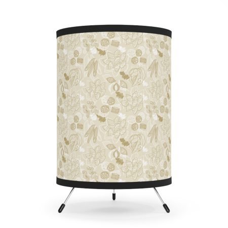 Stylish Tripod Lamp with Botanical Shade, Desk Lighting, Home Decor, Gifts for New Home, Boho Accent Light, Cozy Living Room, Modern Design