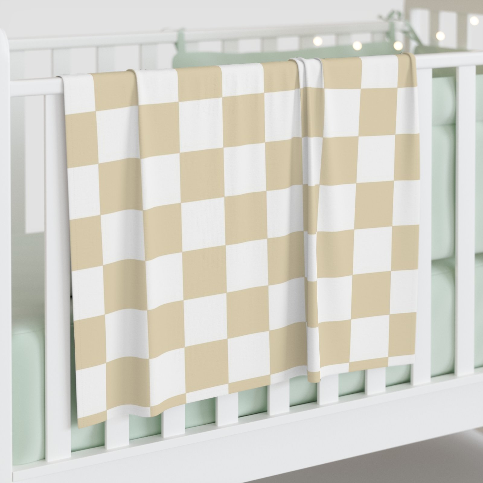 Cozy Baby Swaddle Blanket, Soft Nursery Decor, Newborn Gift, Checkered Pattern, Baby Shower Essentials, Infant Wrap - Image 3