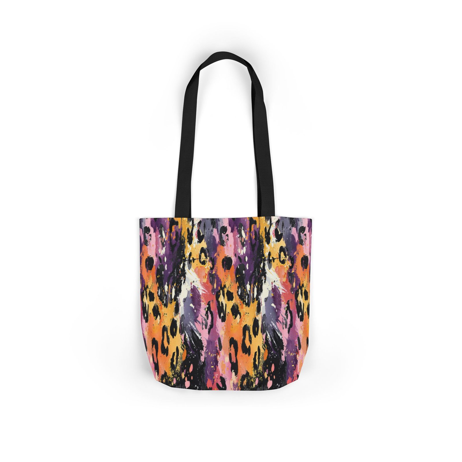 Vibrant Leopard Print Canvas Tote Bag, Colorful Shopping Bag, Stylish Everyday Tote, Eco-Friendly Gift, Beach or Grocery Bag - Image 8