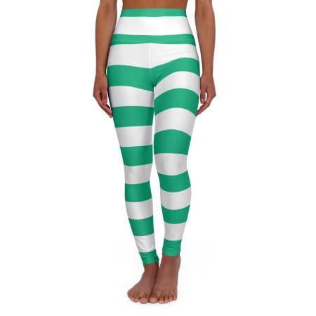 Stylish High Waisted Yoga Leggings, Comfortable Workout Leggings, Fitness Fashion, Striped Activewear, Holiday Gift Idea, Workout Essentials