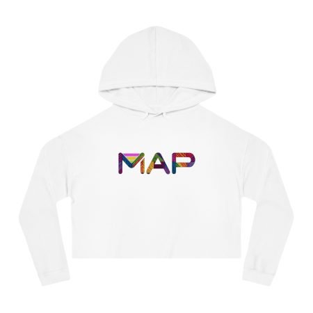 Colorful MAP Cropped Hoodie, Trendy Hooded Sweatshirt for Women, Cozy Fashion, Casual Wear, Gift for Friends