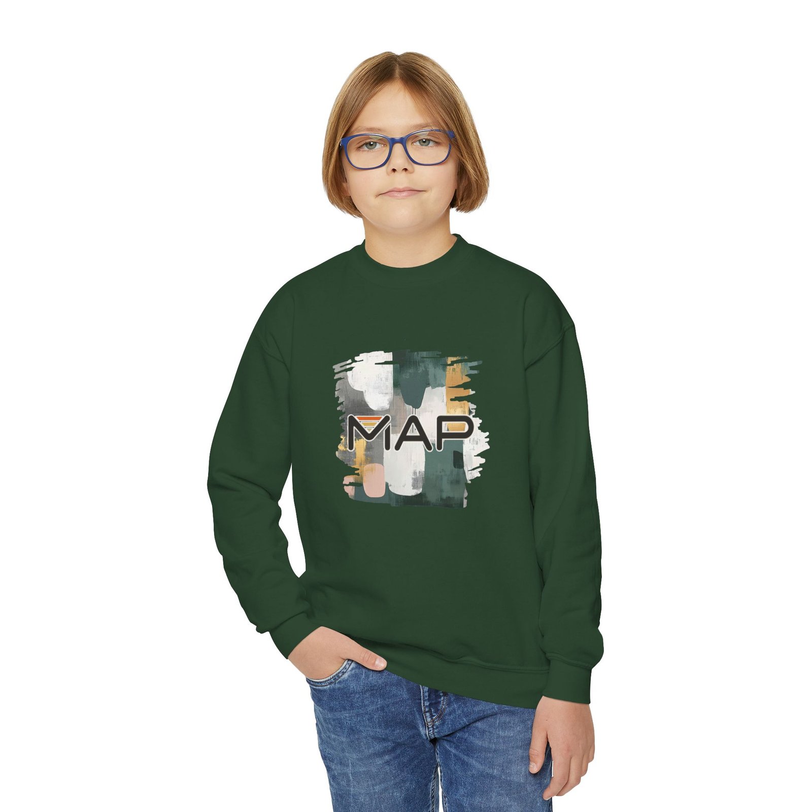 Stylish Youth Crewneck Sweatshirt with Abstract Map Design, Cozy Pullover for Teens and Kids, Perfect Gift for Holidays and Everyday Wear - Image 19
