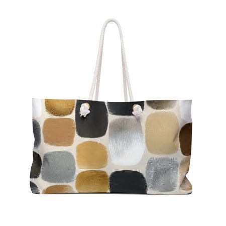 Chic Weekender Bag in Neutral Palette, Stylish Travel Tote, Perfect for Beach Trips, Gym, Weekend Getaways, Gift for Travelers