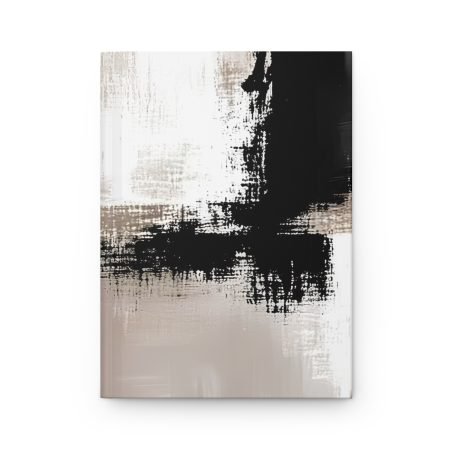Chic Abstract Hardcover Journal, Modern Notebook for Writing, Stylish Diary, Black and Beige Art Journal, Gift for Writers