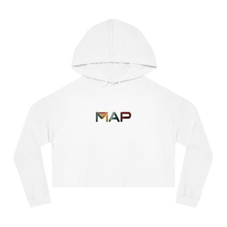 Stylish Women's Cropped Sweatshirt with MAP Design, Trendy Hoodie, Casual Wear, Gym Fashion, Gift for Her, Spring Essential