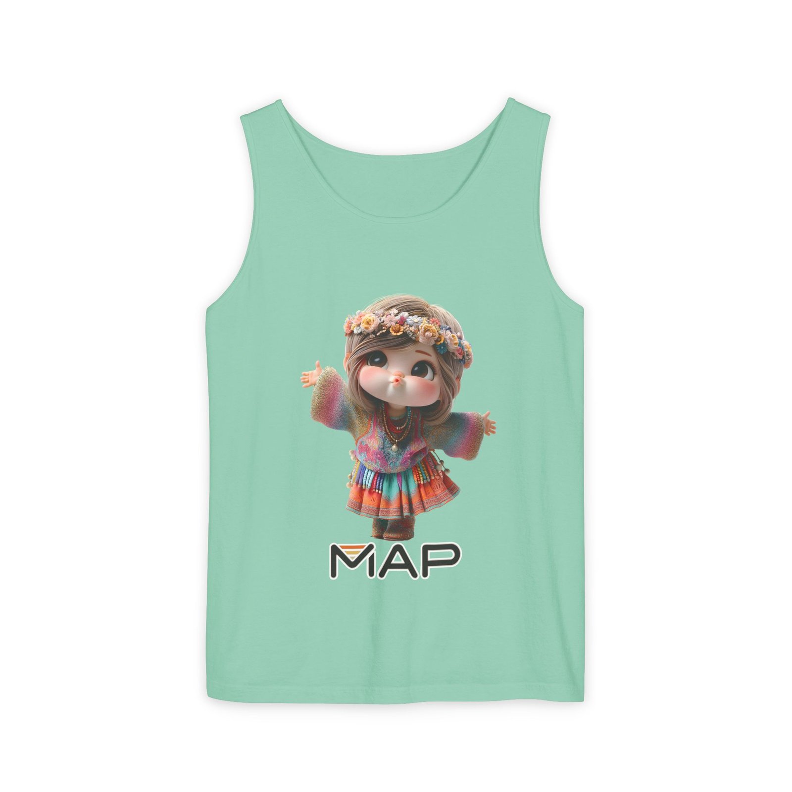 Vibrant Graphic Tank Top with MAP Design, Casual Summer Wear, Gift for Music Lovers, Festival Outfits, Feminine Style - Image 37