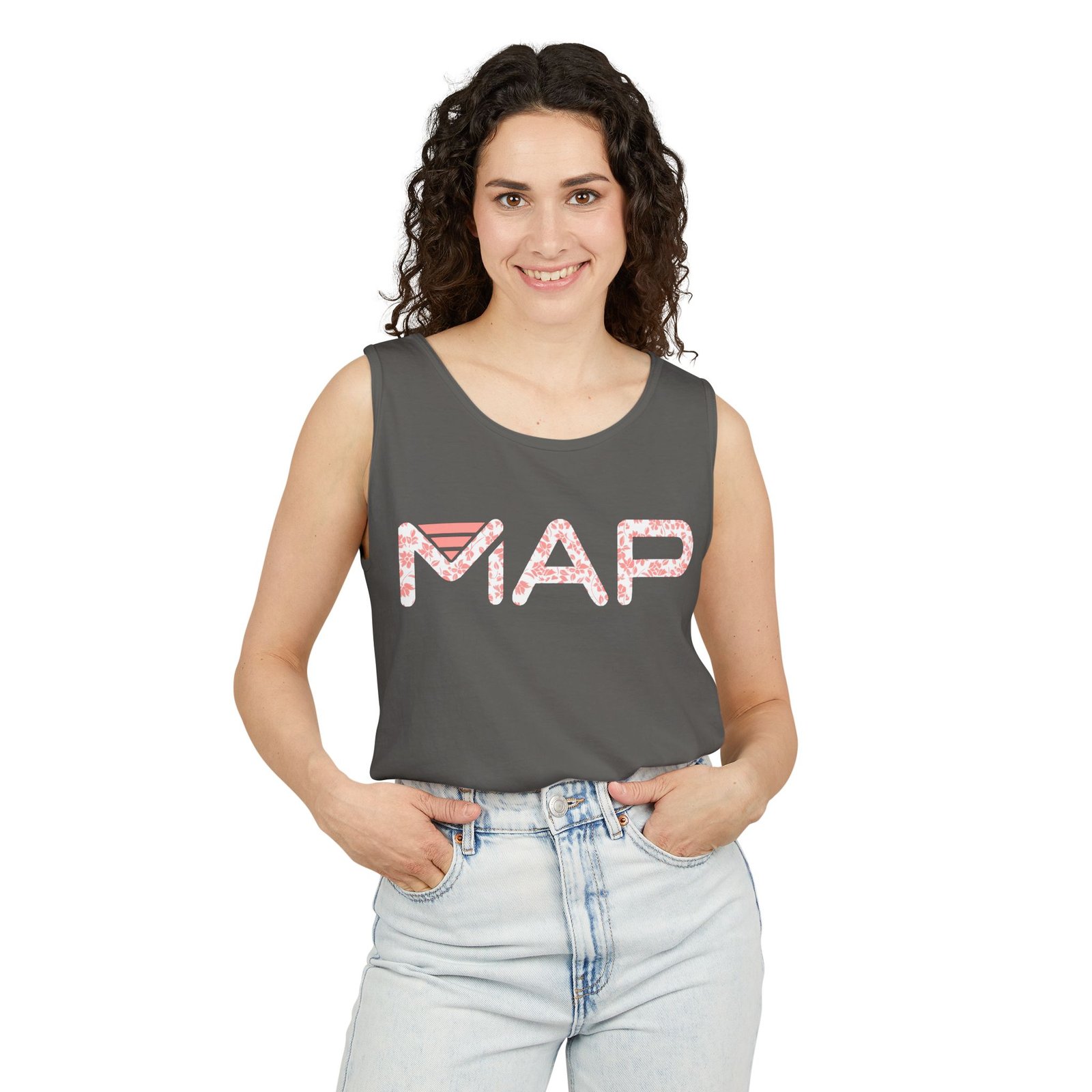 Garment-Dyed Tank Top with MAP Design, Comfortable Summer Tee, Casual Wear, Travel Shirt, Map Lover Gift - Image 35