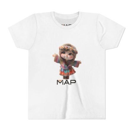 Youth Short Sleeve Tee with 'MAP' Graphic, Fun Kids Tee, Gift for Birthdays, Summer Wear, Festival Outfit, Playful Shirt