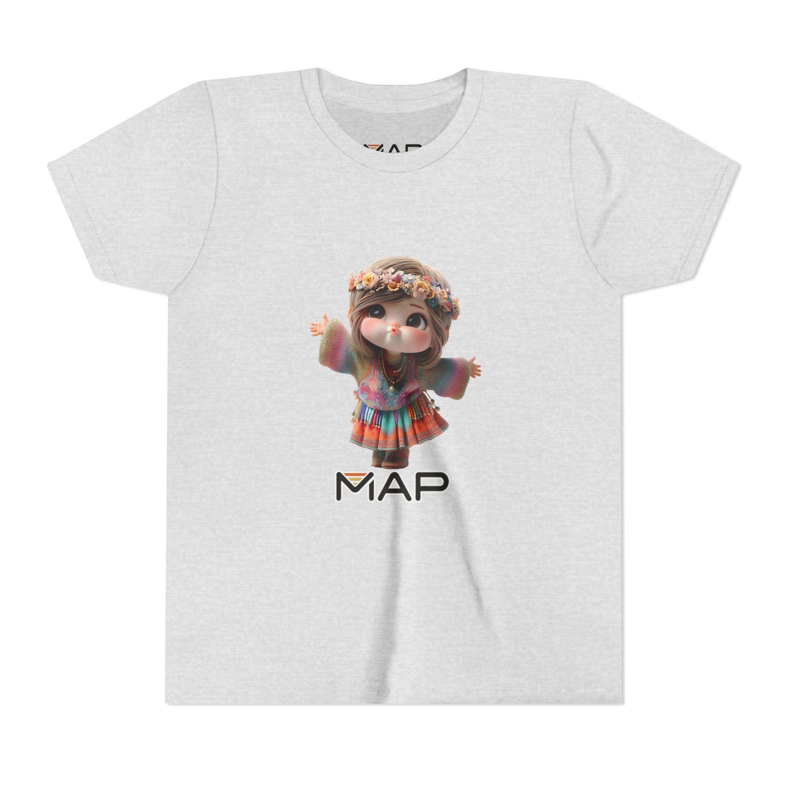 Youth Short Sleeve Tee with 'MAP' Graphic, Fun Kids Tee, Gift for Birthdays, Summer Wear, Festival Outfit, Playful Shirt - Image 5