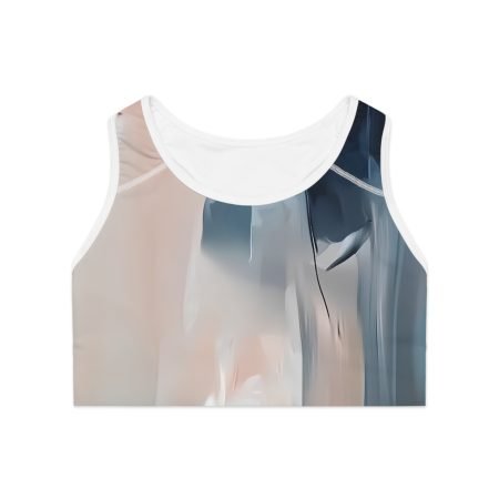 Chic Abstract Sports Bra, Workout Attire, Activewear, Fitness Gear, Yoga Top, Racerback Sports Bra for Her