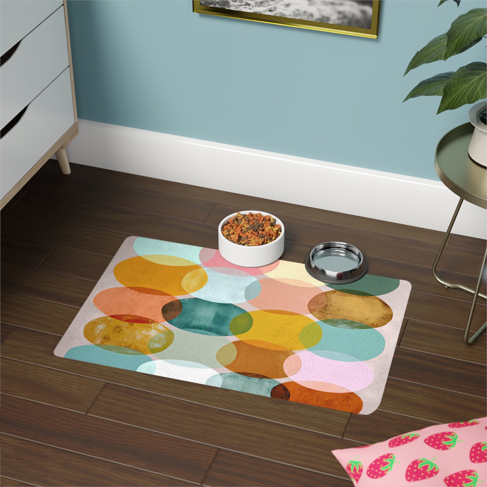 Stylish Pet Food Mat, Modern Dog Feeding Station, Vibrant Cat Food Tray, Chic Pet Decor, Colorful Animal Feeding Mat - Image 4
