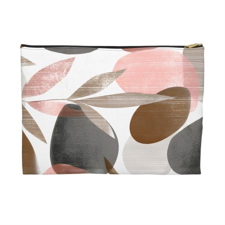 Trendy Accessory Pouch with Abstract Floral Design, Makeup Bag, Organizer Pouch, Gift for her, Eco-friendly Travel Wallet