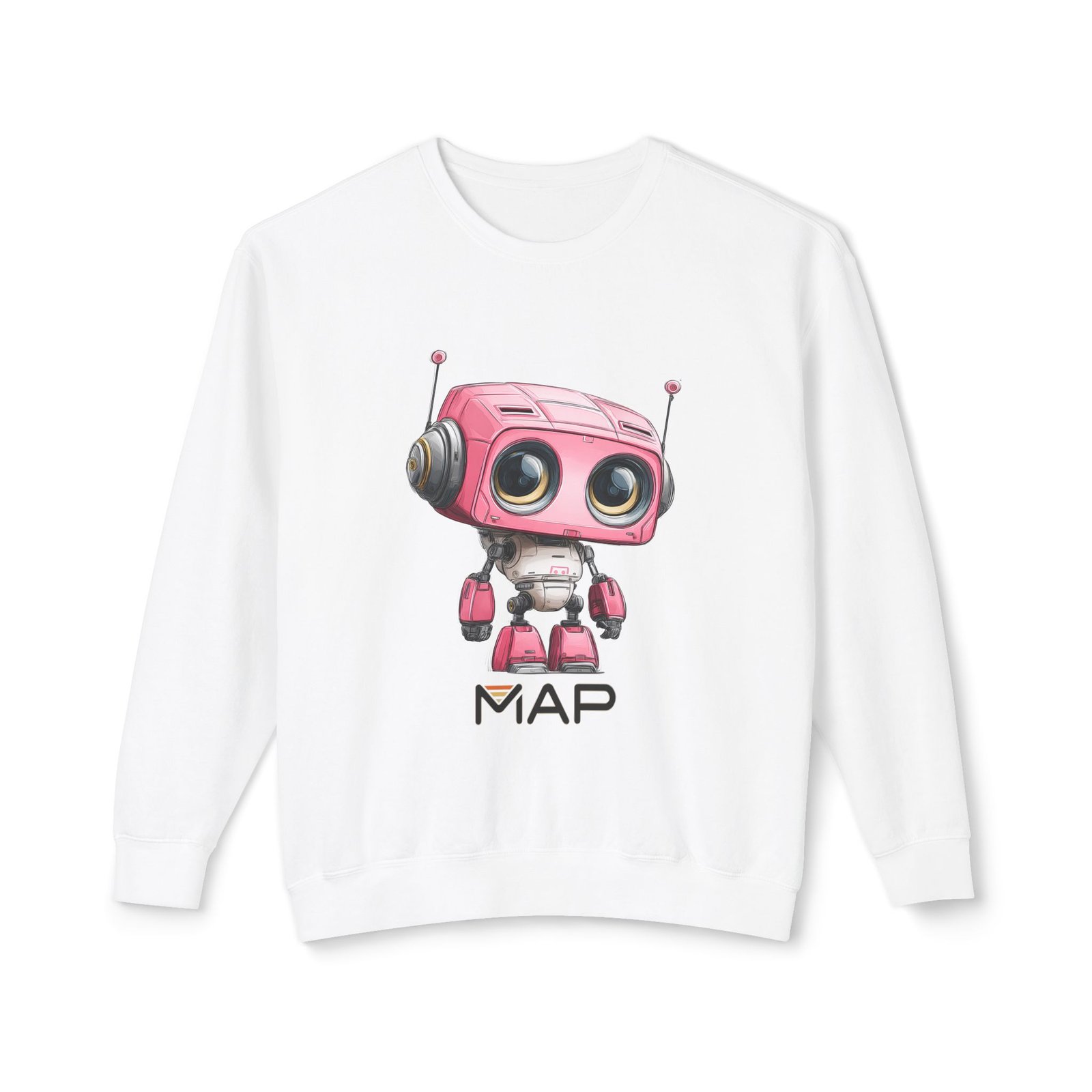 Cute Robot Graphic Sweatshirt, Perfect for Gifts, Casual Wear, Tech Lovers, Fun Hoodie for Friends, Unique Christmas Apparel