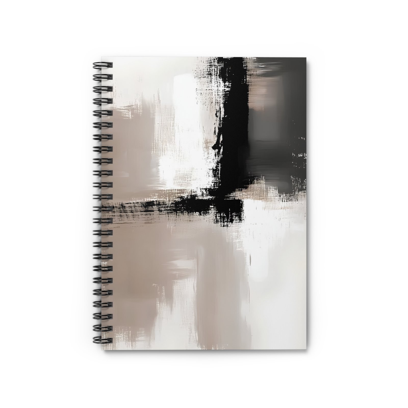 Chic Spiral Notebook - Ruled Line, Modern Journal, Artistic Notepad, Classy School Supplies, Minimalist Sketchbook, Black and White Design