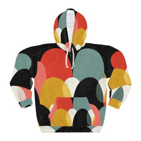 Colorful Geometric Unisex Pullover Hoodie, Cozy Fashion, Gift for Her, Stylish Casual Wear, Perfect for Fall & Winter