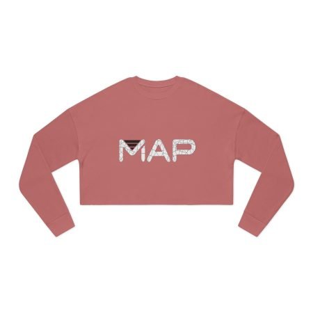 Stylish Cropped Sweatshirt with 'MAP' Design, Trendy Top for Casual Outfits, Gift for Women, Birthday Present, Everyday Wear