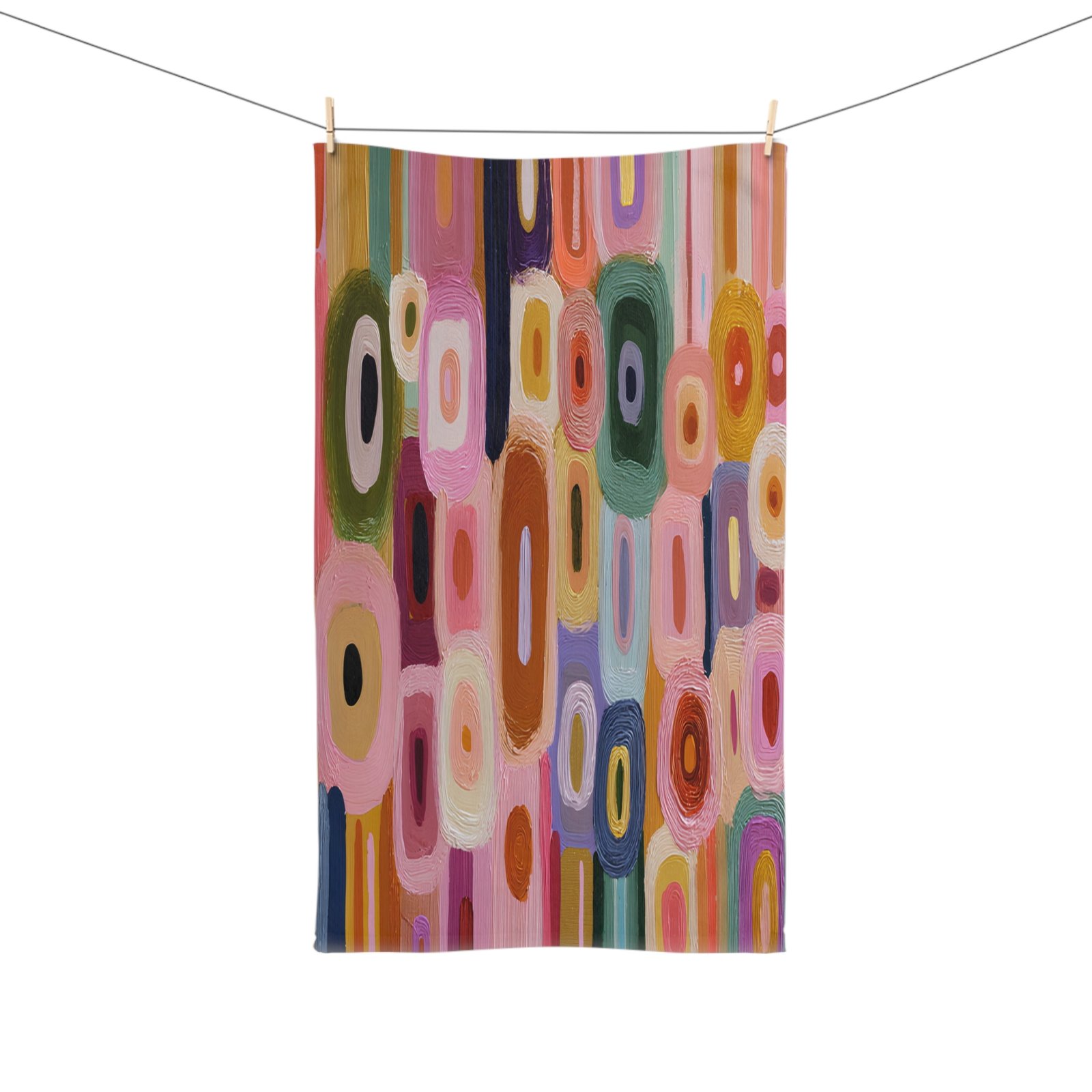 Colorful Abstract Hand Towel, Vibrant Kitchen Decor, Modern Home Accent, Gift for Her, Boho Bathroom Accessory - Image 3