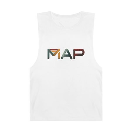 Stylish Unisex Tank Top with MAP Design, Casual Summer Wear, Graphic Tee for Beach Days, Workout Gear, Gift for Friends