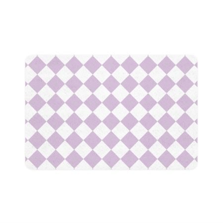 Stylish Pet Food Mat - Elegant Black & Lavender Checkered Design, Dog Bowl Placemat, Cat Feeding Mat, Pet Decor, Kitchen Accessories