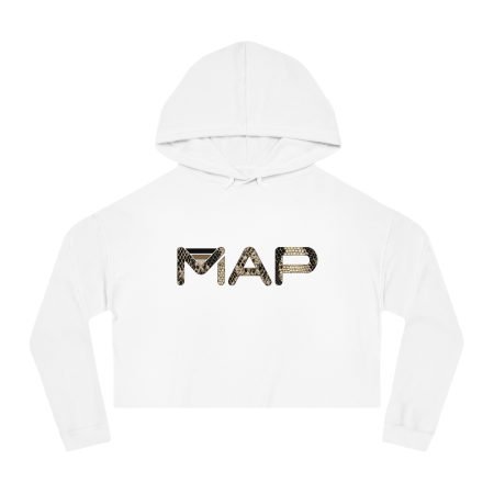 Stylish Cropped Hoodie with 'MAP' Design, Trendy Women's Sweatshirt, Casual Wear, Perfect for Workout or Lounging