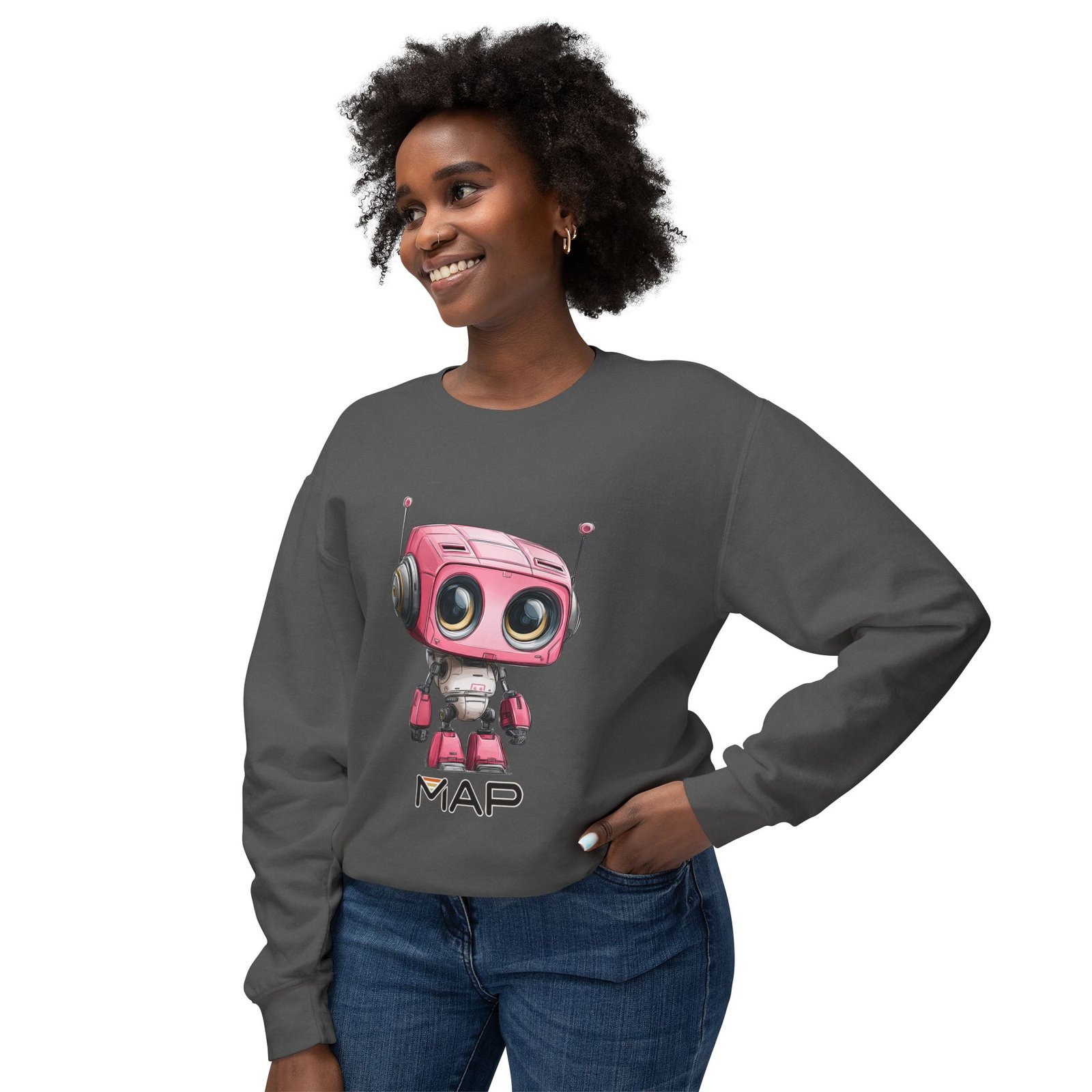 Cute Robot Graphic Sweatshirt, Perfect for Gifts, Casual Wear, Tech Lovers, Fun Hoodie for Friends, Unique Christmas Apparel - Image 27