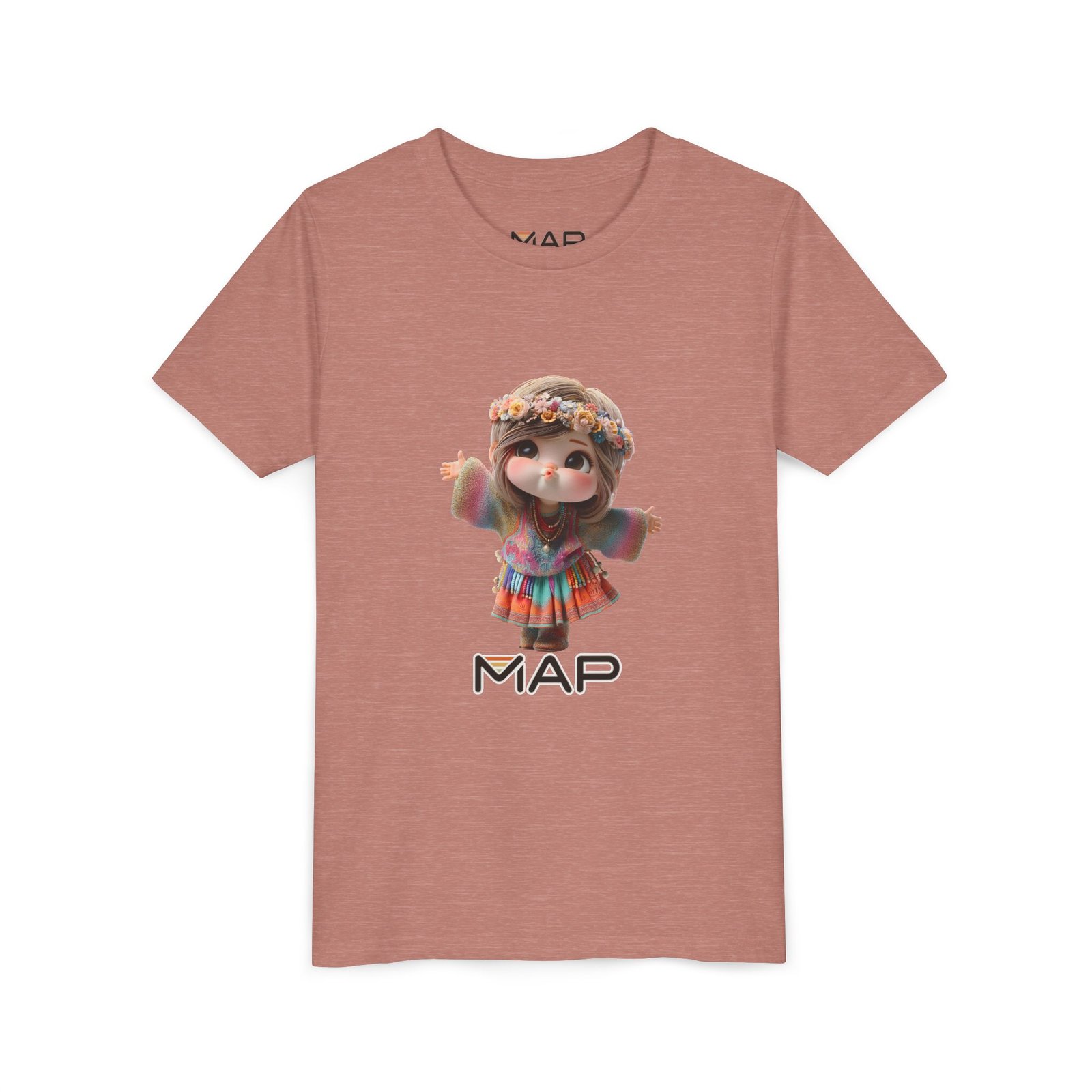 Youth Short Sleeve Tee with 'MAP' Graphic, Fun Kids Tee, Gift for Birthdays, Summer Wear, Festival Outfit, Playful Shirt - Image 11