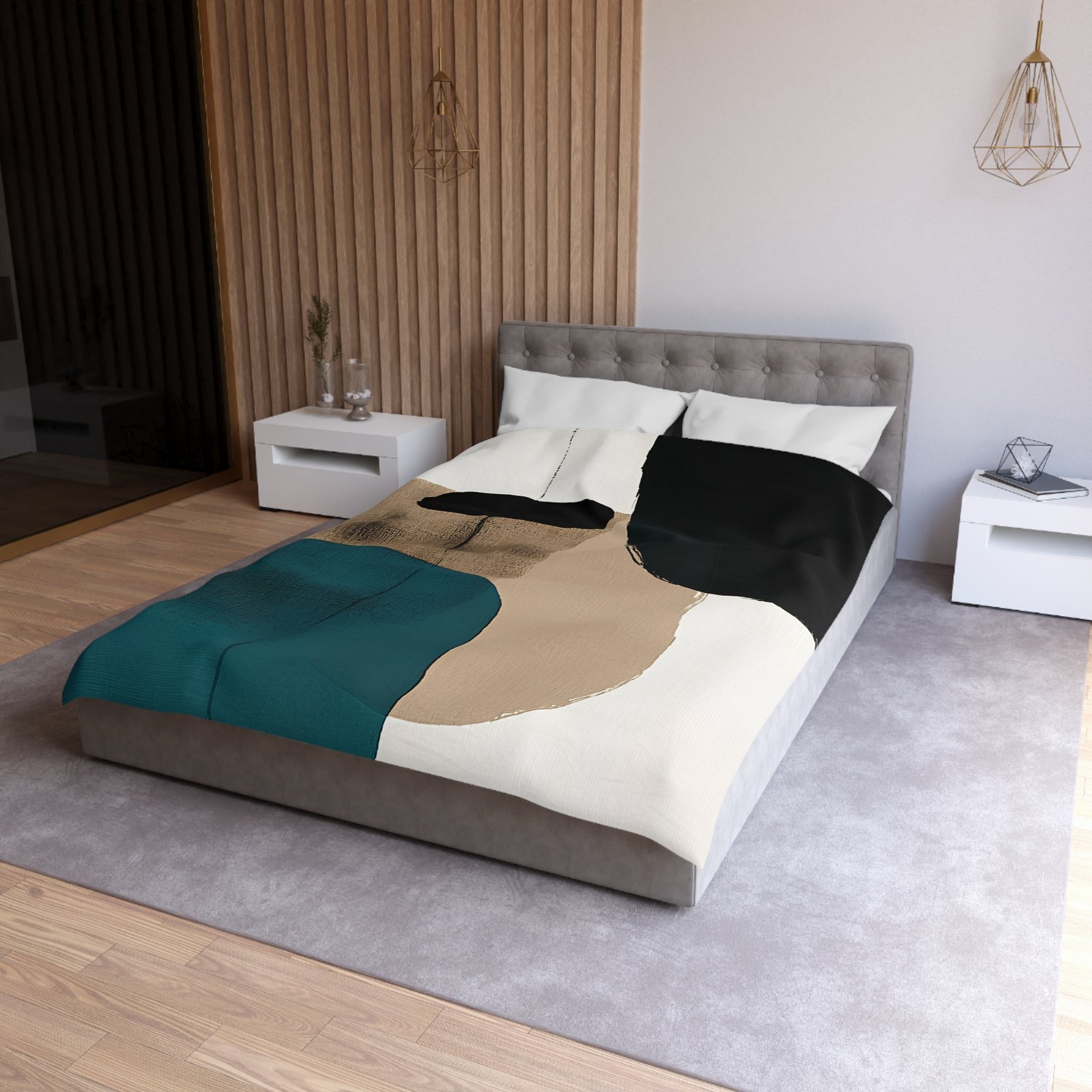 Abstract Art Microfiber Duvet Cover | Modern Home Decor, Cozy Bedding, Bedroom Makeover, Stylish Gift, Minimalist Comfort - Image 9