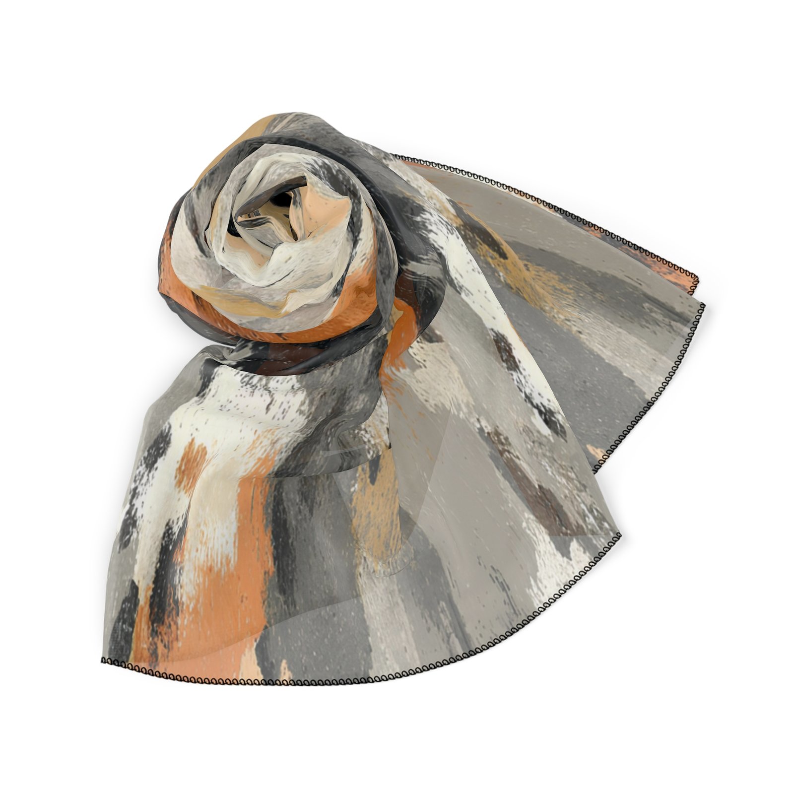 Chic Abstract Pattern Poly Scarf - Stylish Accessory for Women, Perfect for Fall, Fashionable Gift, Versatile Wrap, Lightweight Scarf - Image 11