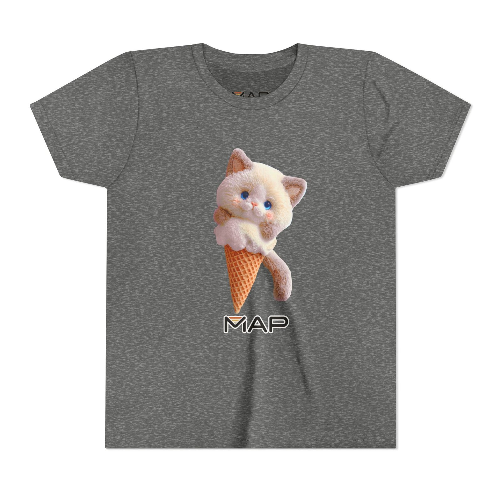 Cute Cat Ice Cream Youth Tee, Kitten Shirt, Summer Fun Apparel, Animal Lover Gift, Birthday Party Outfit, Playful T-Shirt - Image 9