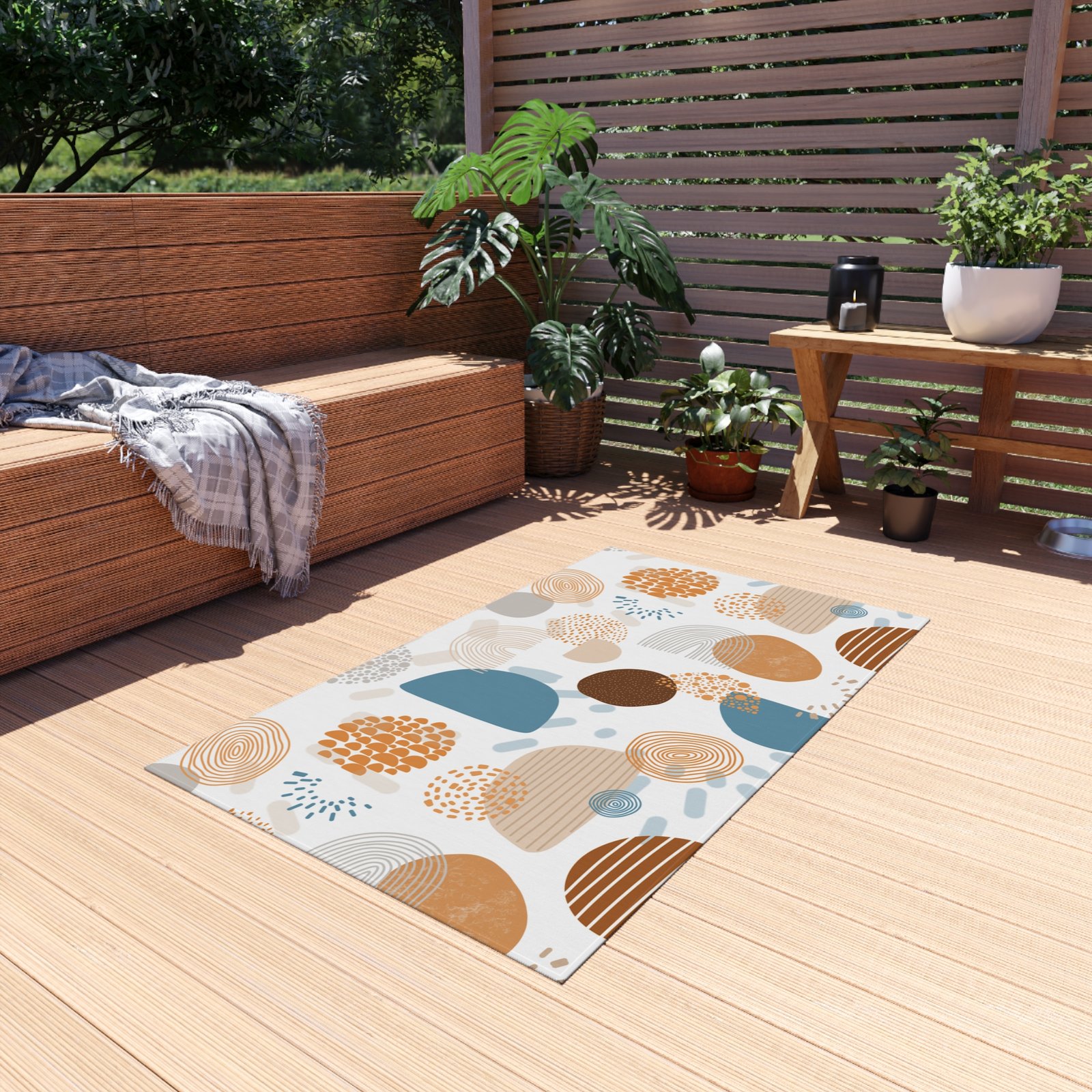 Chic Outdoor Rug, Boho Patio Mat, Modern Area Rug, Stylish Entryway Decor, Unique Garden Accent, Outdoor Living Essentials - Image 7