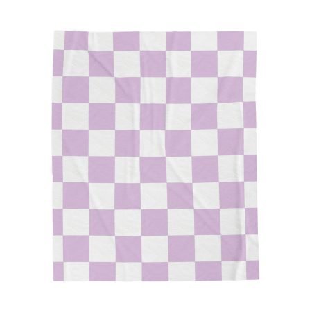 Cozy Lavender Checkered Velveteen Plush Blanket, Soft Throw for Weddings, Home Decor, Baby Showers, Gift for Cozy Nights