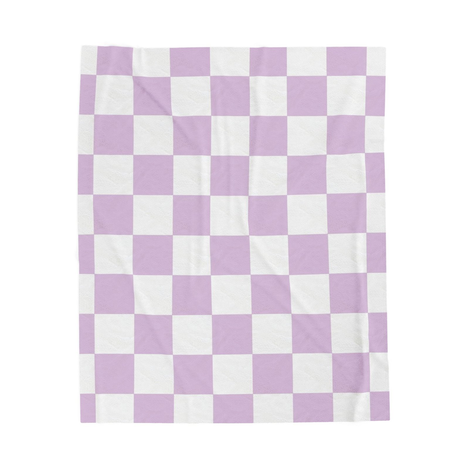 Cozy Lavender Checkered Velveteen Plush Blanket, Soft Throw for Weddings, Home Decor, Baby Showers, Gift for Cozy Nights