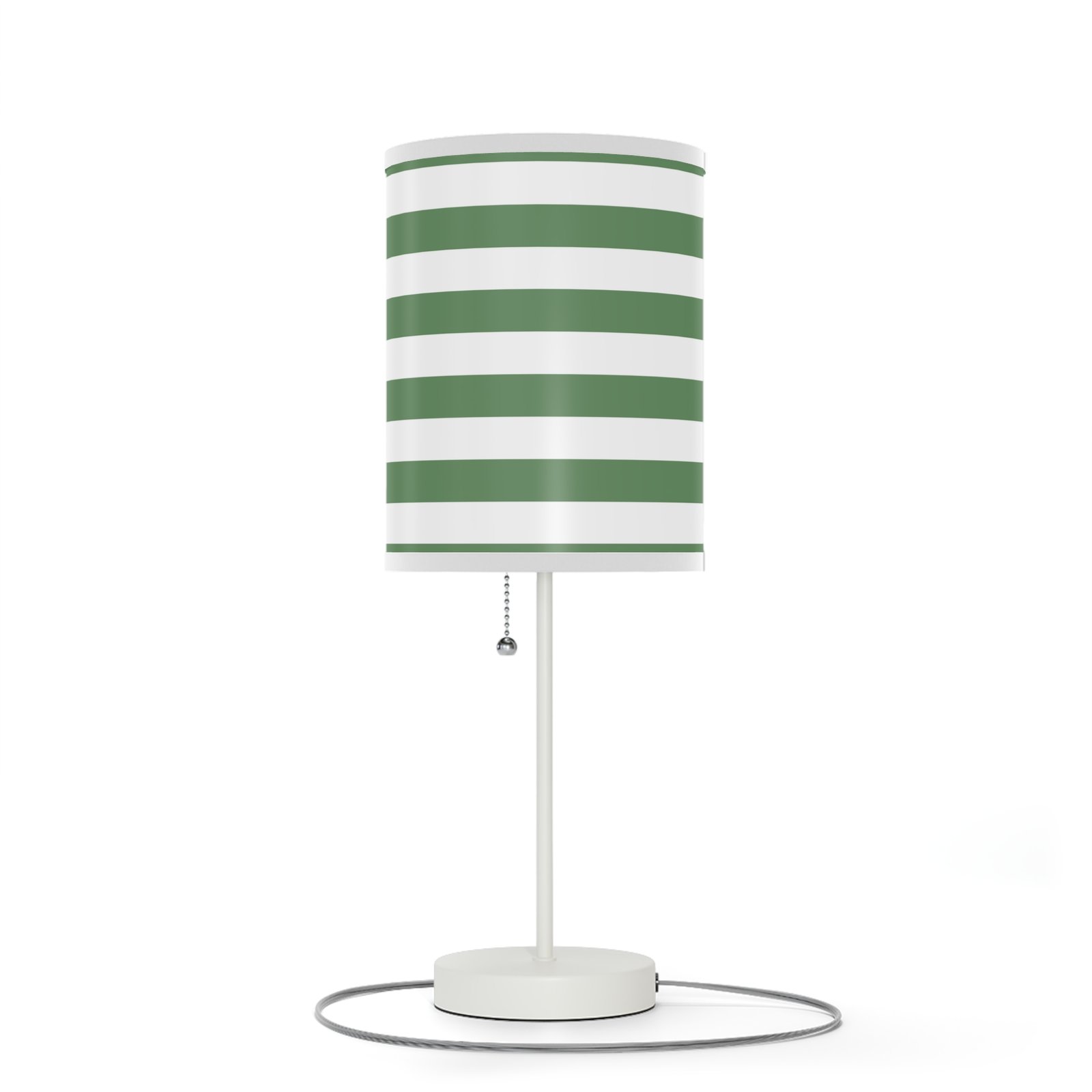 Chic Striped Table Lamp, Modern Decor, Home Lighting, Green and White Accent, Bedroom or Living Room Nightstand, Unique Gift Idea - Image 8