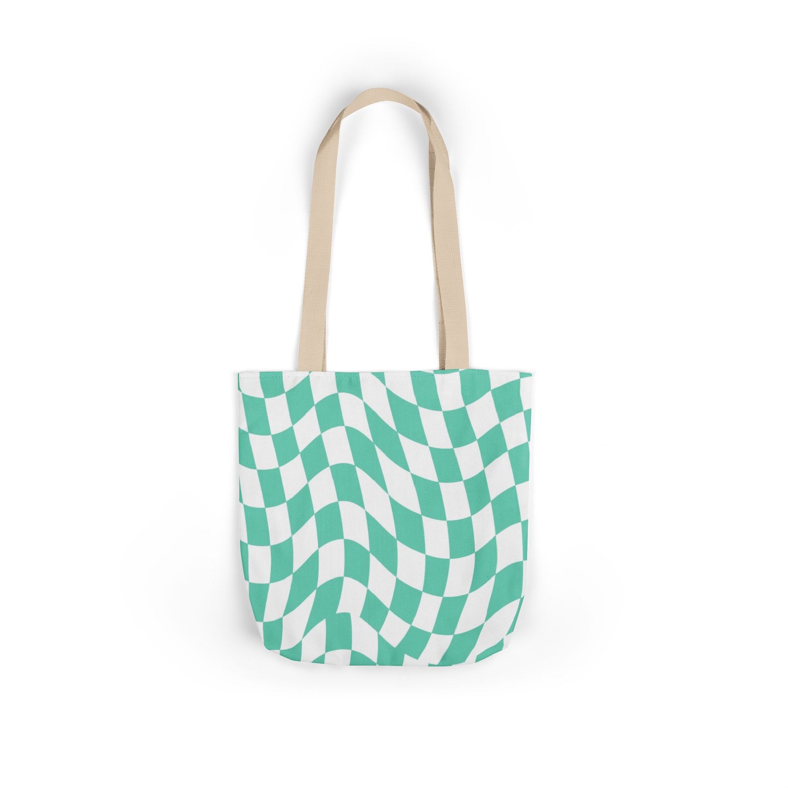 Trendy Checkered Canvas Tote Bag with 5-Color Straps, Eco-Friendly Shopping Bag, Stylish Beach Bag, Fashionable Gym Tote, Unique Gift Idea - Image 4