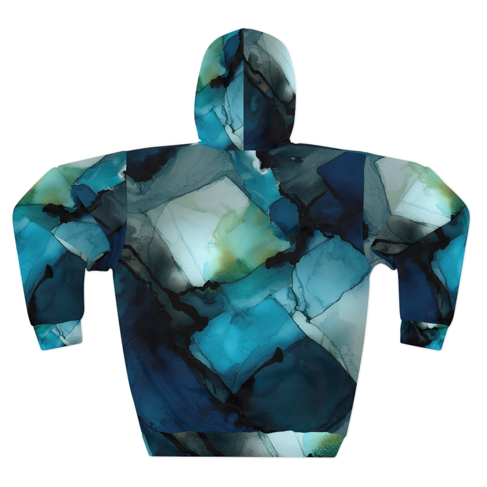 Ocean-Inspired Unisex Pullover Hoodie - Abstract Design, Perfect for Casual Outings, Gift, Layering, Beachwear, Cozy Comfort - Image 2