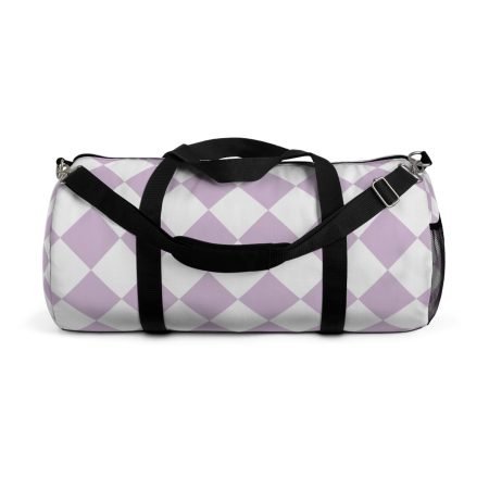 Chic Lavender Checkered Duffel Bag for Gym, Travel, Weekend Getaways, Stylish Storage, Fitness Fashion, Gift Idea