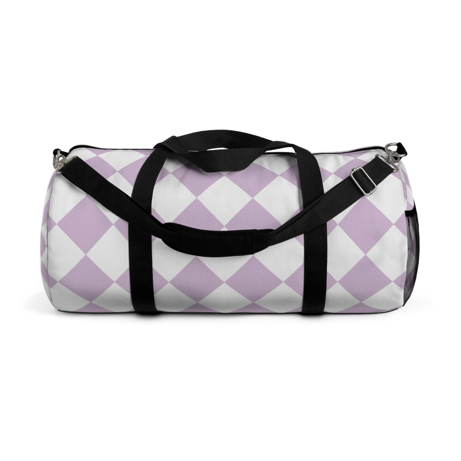Chic Lavender Checkered Duffel Bag for Gym, Travel, Weekend Getaways, Stylish Storage, Fitness Fashion, Gift Idea