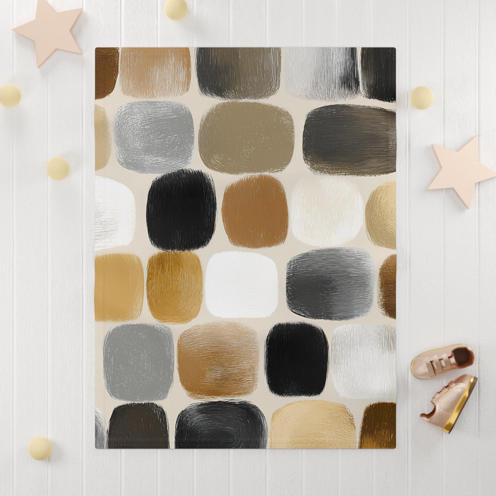 Soft Fleece Baby Blanket, Cozy Nursery Decor, Gender Neutral Gift, Modern Baby Shower Present, Soft and Warm Bedding - Image 3